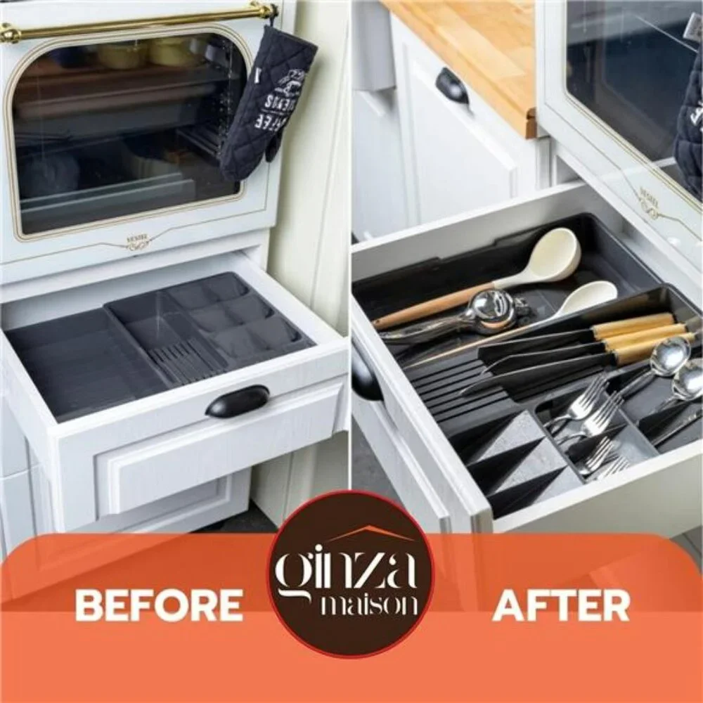 Expandable Silverware Drawer Organizer Large Utensil Cutlery Flatware Tray Holde